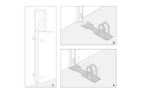 Fahrradabstellanlage, Fahrradständer mit Diebstahlsicherung Montage
