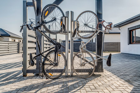 Fahrradabstellanlage Winkelmontage